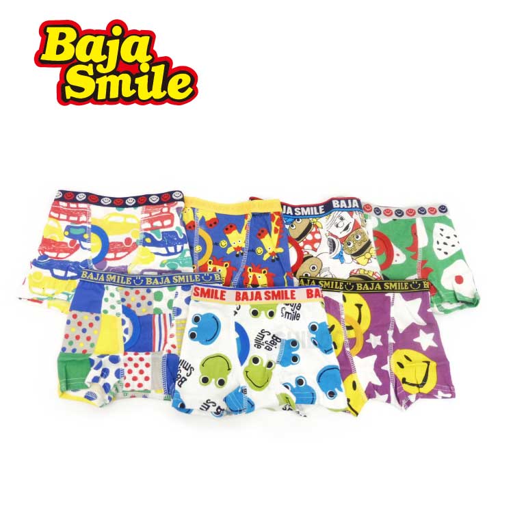 【3枚ご注文でメール便送料無料】Baja Smile(バハスマイル)7柄ボクサーパンツ キッズ 子供服 下着 インナー 春 入園 入学 パンツ 履きやすい