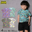 【SALE】GARACH(ギャラッチ)働く車&恐竜総柄半袖Tシャツ【メール便送料無料】 夏服 夏物 子供服 トップス 通園 通学 入園 入学 キッズ 男の子 女の子 おしゃれ かわいい 110cm 120cm 130cm 140cm はたらくくるま ダイナソー