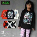 【20％OFFSALE】【2022秋物新作】R.O.G Reboot(リブート)ペイント＆ロゴプリントビックロングTシャツ【メール便送料無料】 子供服 トップス 通園 通学 入園 入学 キッズ 男の子 女の子 おしゃれ かわいい 110cm 120cm 130cm 140cm 150cm 160cm 170cm