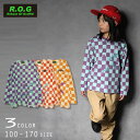 R.O.G Reboot(リブート)ブロックチェック柄ビックロングTシャツ 子供服 トップス 通園 通学 入園 入学 キッズ 男の子 女の子 おしゃれ かわいい 110cm 120cm 130cm 140cm 150cm 160cm 170cm