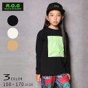 R.O.G(アールオージー)ロゴ&バンダナ柄プリントビックロングTシャツ【メール便送料無料】 ROG 春服 春物 子供服 トップス 通園 通学 入園 入学 キッズ 男の子 女の子 おしゃれ かっこいい ジュニア 子供 バンダナ