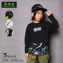 【2024春物新作】R.O.G(アールオージー)裾ペイントビックロングTシャツ【メール便送料無料】 ROG 春服 春物 子供服 トップス 通園 通学 入園 入学 キッズ 男の子 女の子 おしゃれ かっこいい ジュニア 子供 ペイント