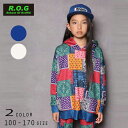 R.O.G(アールオージー)バンダナ柄パーカー【メール便送料無料】 ROG 春服 春物 子供服 トップス 通園 通学 入園 入学 キッズ 男の子 女の子 おしゃれ かっこいい ジュニア 子供 バンダナ 秋 総柄 プルオーバー