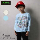 R.O.G(アールオージー)アニマルプリントビックロングTシャツ【メール便可能】 子供服 トップス 通園 通学 入園 入学 キッズ 男の子 女の子 おしゃれ かわいい 110cm 120cm 130cm 140cm 150cm 160cm 170cm