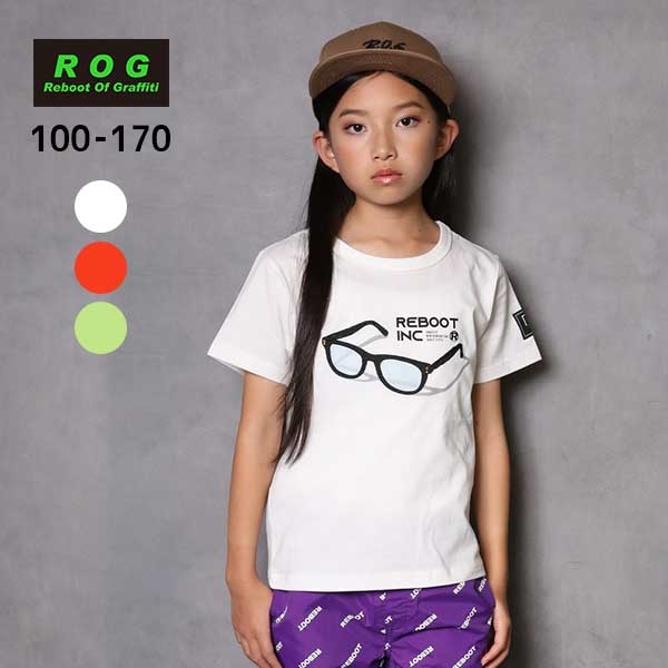 【2024夏物新作】R.O.G(アールオージー)メガネプリント半袖Tシャツ【メール便送料無料】 夏服 夏物 子供服 トップス 通園 通学 キッズ 男の子 女の子 おしゃれ かわいい 110cm 120cm 130cm 140cm 150cm 160cm 170cm ROG かっこいい ジュニア 小学生 中学生