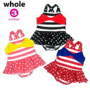 【UVカット】WHOLE SWIM(ホール)マリンボーダー柄ワンピース水着【メール便可能】 水着 キッズ 女の子 小学生 ワンピース 80 90 100 110 120 ボーダ- リボン かわいい オシャレ 保育園 幼稚園 保育所 スイム プール 2023