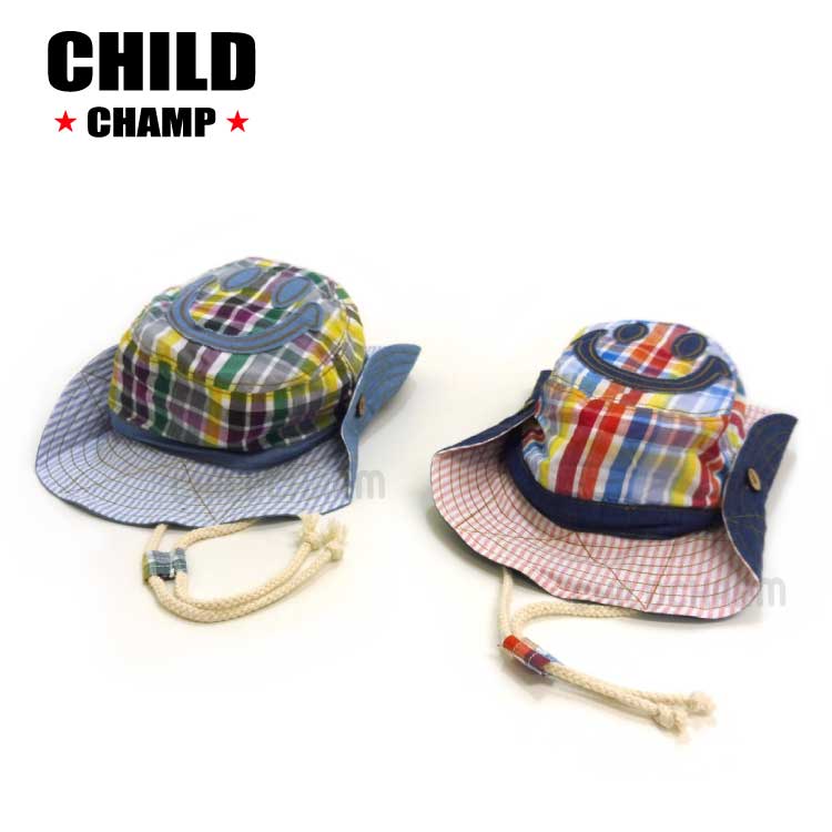 【30％OFFSALE】CHILD CHAMP チャイルドチャンプ スマイルチェックテンガロンハット【メール便可能】