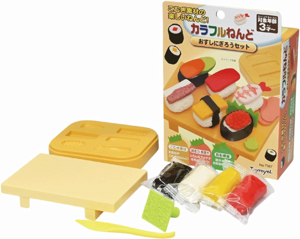 7367 カラフルねんど おすしにぎろうセット【ローヤル】ねんど遊び こむぎ素材のねんど カラフル