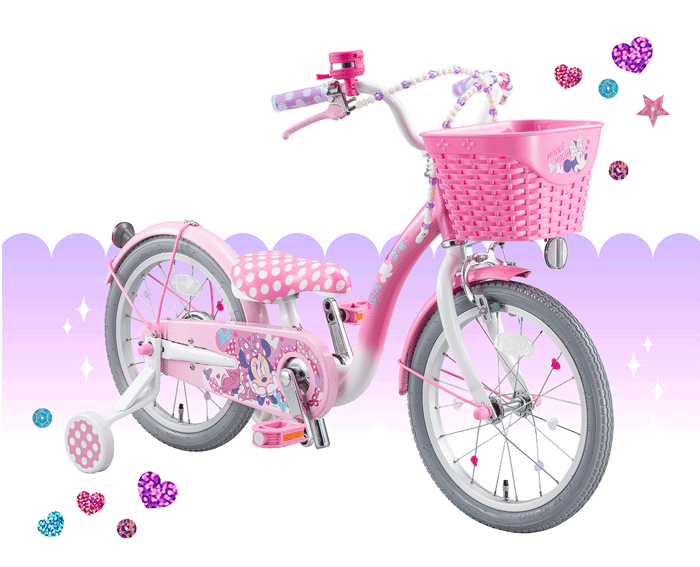 アイデス　ミニーマウスポルカドット18インチ ＜完成品＞ ★今なら、ジュエル バルブキャッププレゼント！【包装不可】【アイデス】　ides　子供用自転車のサムネイル