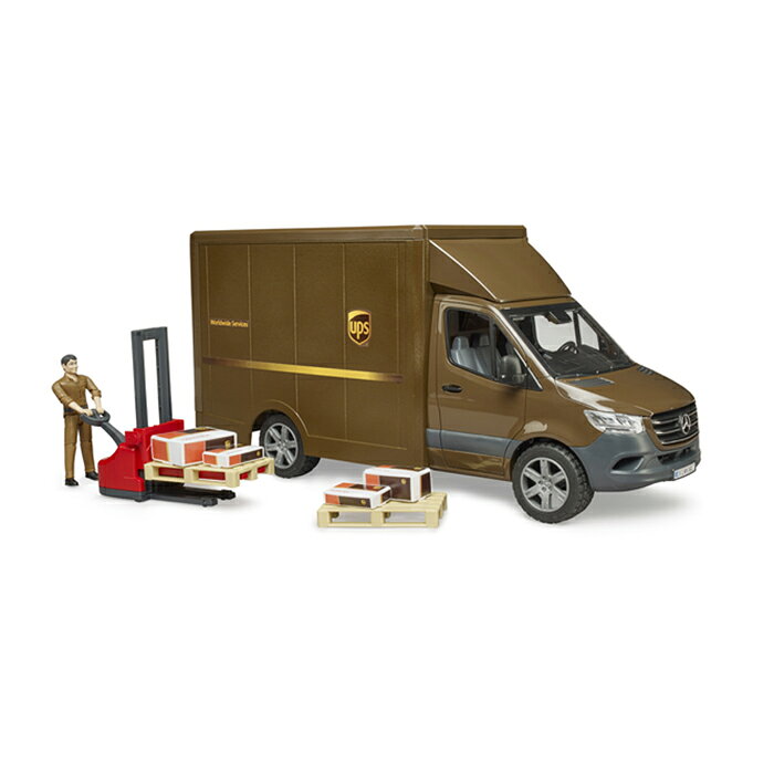 【安心の正規品】　ブルーダー　02678　MB UPS＆フォークリフト（フィギュア付き）【bruder】　ベンツ　メルセデスベンツ 2