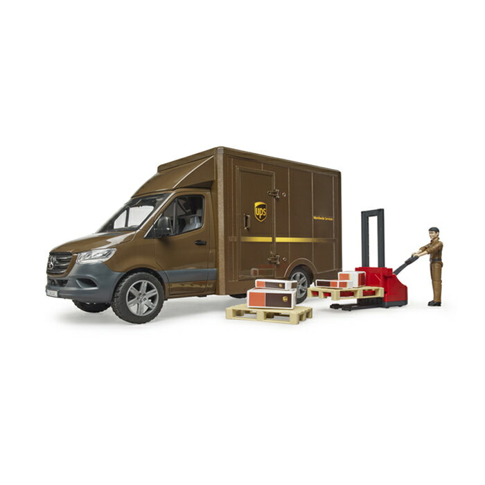 【安心の正規品】　ブルーダー　02678　MB UPS＆フォークリフト（フィギュア付き）【bruder】　ベンツ　メルセデスベンツ 3