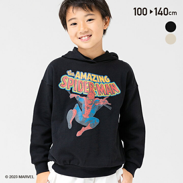 マーベル パーカー 子供服 キッズ 長袖 男の子 キッズ キャラクター 綿100％ 裏毛 トップス スパイダーマン MARVEL アメコミ 秋冬服 グッズ 100 110 120 130 140cm