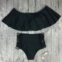 オフショルダー ビキニ ハイウエストパンツ インポート 体型カバー レディース モノキニ ワンピース セクシー エスニック レディース