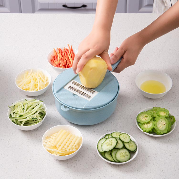 スライサー 千切り 野菜スライサー 多機能スライサー 千切りスライサー みじん切り キッチンスライサー おろし器 千切り器 野菜調理器セット やさしいおろし器 だいこん 調理器 大根おろし 卵白分離器付き 受け皿 キッチン用品 キッチンツール children-veteements-10002387 Children vetements サンプル画像2