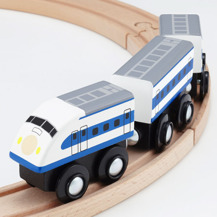 moku TRAIN　0系新幹線電車 おもちゃ 知育玩具 鉄道 玩具 鉄道おもちゃ 0系 新幹線 新幹線おもちゃ 木製 木製玩具 木のおもちゃ 木の電車 3両 マグネット連結 磁石 連結 電車遊び 電車おもちゃ 乗り物おもちゃ 男の子 幼児 子供 子ども プレゼント 誕生日プレゼント