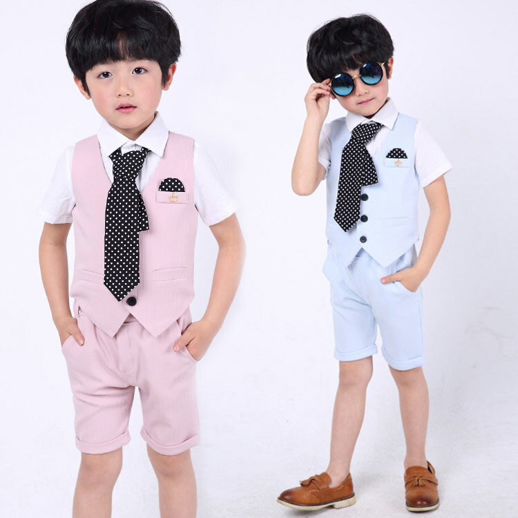 Rakuten - 子供 キッズ フォーマル 男の子 スーツ ベスト セット 子供スーツ チェック柄 セットアップ 4点セット ベスト シャツ パンツ ネクタイ キッズ スーツ 男の子 卒業式 男子スーツ 小学校 入学式 七五三 入学式/卒業式/ピアノ発表会/冠婚葬祭90 100 110 120 130 140 150♪
