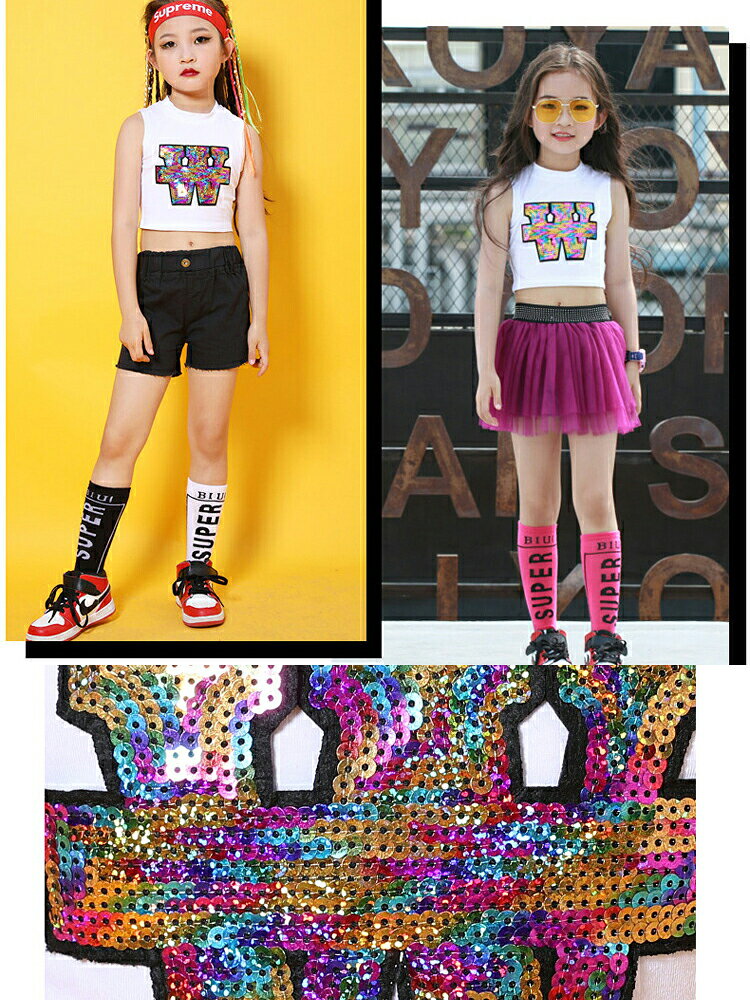 ChimotoShoukaiの派手 舞台服 贈り物 子供 衣装 練習着 プレゼント ダンス衣装 キッズ ダンスウェア 韓国子供服 ＼＼送料無料／／ 男の子 子供服 ダンス 女の子ダンス ヒップホップ｜アングル2