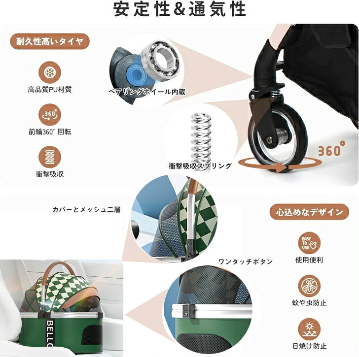 ペットカート 分離型 4輪 ペットキャリー 犬...の紹介画像3