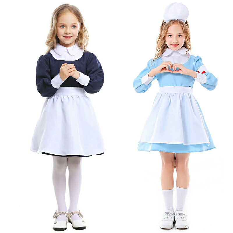 ハロウィン メイド コスプレ 子供 ナース コスチューム 悪魔 コスプレ ジュニア かわいい 可愛い コスチューム キッズ 女の子 魔女 ハロウィーン 仮装 コスプレ 衣装 コスチューム 子供用 メイド服 ゴスロリ ロリータ ワンピース メイド セット 子供 本格 ロリータ 子供用 chimoto-10000995 ChimotoShoukai サンプル画像2