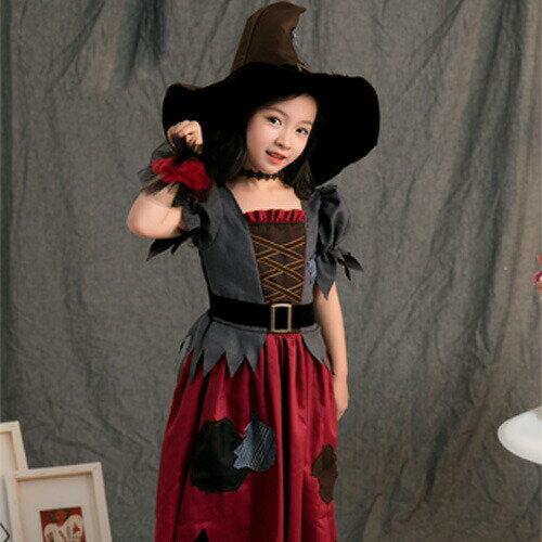 Rakuten - イベント ハロウィンパーティー ハロウィーン 魔法使い 魔女 ウィッチ ハロウイン 仮装 ＼＼送料無料／／ 可愛い 子供 プレゼント 魔女ハット プリンセス 小悪魔 コスチューム 女の子 コスプレ ハロウィン 贈り物 衣装