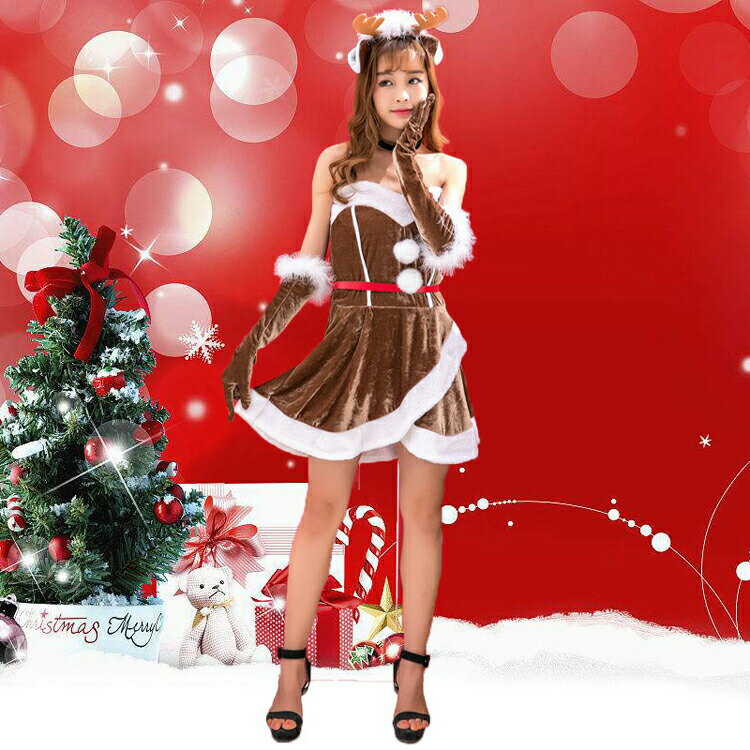 サンタ コスプレ クリスマス 衣装 かわいい ヘラジカ服 レデイース 大人 セクシー クリスマス 衣装 サ..