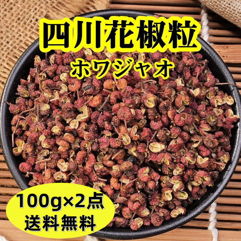 【100g×2点 送料無料】 【 赤花椒 】 花椒粒 山椒 エスニック 赤山椒 花椒 　紅山椒 中華物産　中国産 中華料理食材 調味料　ポイント消化