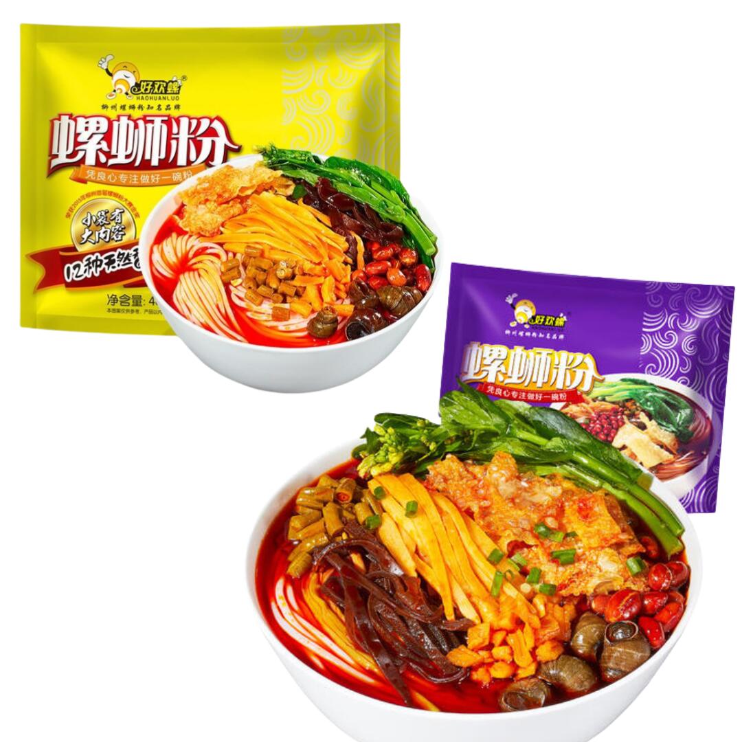 選べる2点セット送料無料 柳州螺師粉 好歡螺 (紫/黄) 螺螄粉 紫色300g 黄色380g 螺師粉 ルオスーフン 出口版 柳州螺 ř...