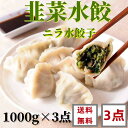 3点セット送料無料 冷凍 山東韮菜水餃子 1000g×3点　ニラ入り 水餃子 韭菜水餃 ギョウザ 韮菜餃子 餃子 　水餃 もちもち厚皮 韭菜 水餃 ニラ水餃子