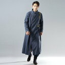 楽天チャイナカジュアル 楽天市場店チャイナ服 メンズ パオ チャンパオ 長袍 男性用 丈長 ロング 裏地起毛 ガウン ウール 民族衣装 コスプレ衣装 中国服 漢服 【送料無料】