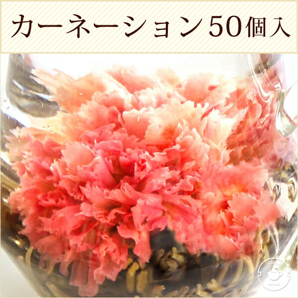 花 咲く工芸茶 業務用50個入(個別包装1個×50P) カーネーション 萬紫千紅 ブルーミングティー ハーバリウム のようにおしゃれ フラワー アレンジメント 女子 ジャスミン茶 インスタ映え フォトジェニック 送料無料/