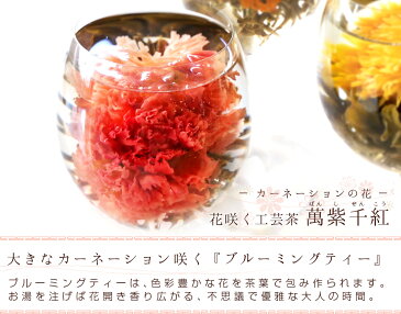 誕生日プレゼント 花 アレンジメント 工芸茶 カーネーション 萬紫千紅10個入 自宅用 ブルーミングティー バースデー サプライズ ジャスミン茶 インスタ映え メール便送料無料/母の日 キャッシュレス還元