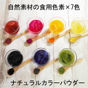 食紅 セット ナチュラルカラーパウダー 着色料 食用 粉末 食用色素 7色セット 赤 紫 黄 橙 青 緑 黒　天然着色料