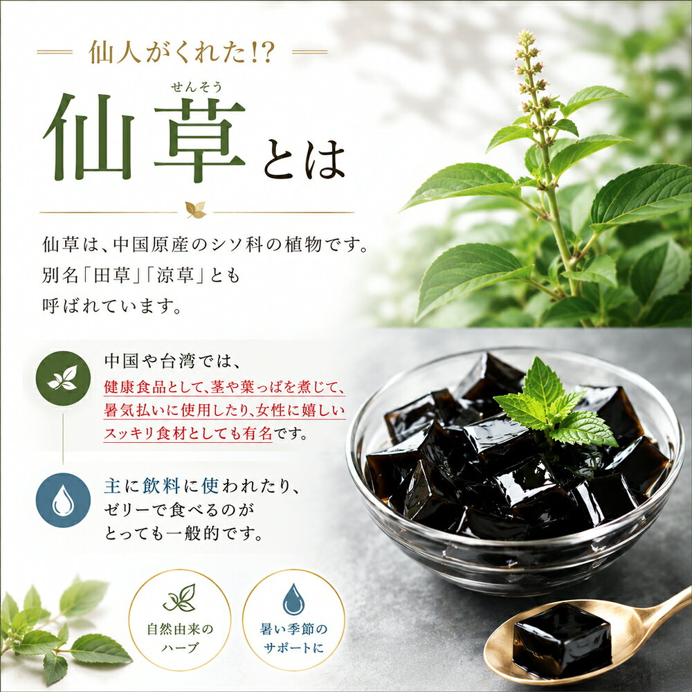 彩香-お茶 ハーブ 花材 ギフトの仙草(せんそう)ゼリーの素 200g/500g/1kg 1700円～ タピオカトッピング 豆花トッピング 台湾スイーツ 手作り 簡単 グラスゼリー 薬草 台湾直輸入 仙草凍｜アングル3