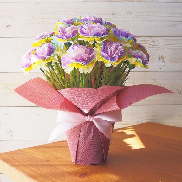 カーネーション 鉢植え ソープフラワー 花鉢 生花に近い花 造花 プレゼント 花 ギフト 鉢花 送料無料 フラワーアレン…