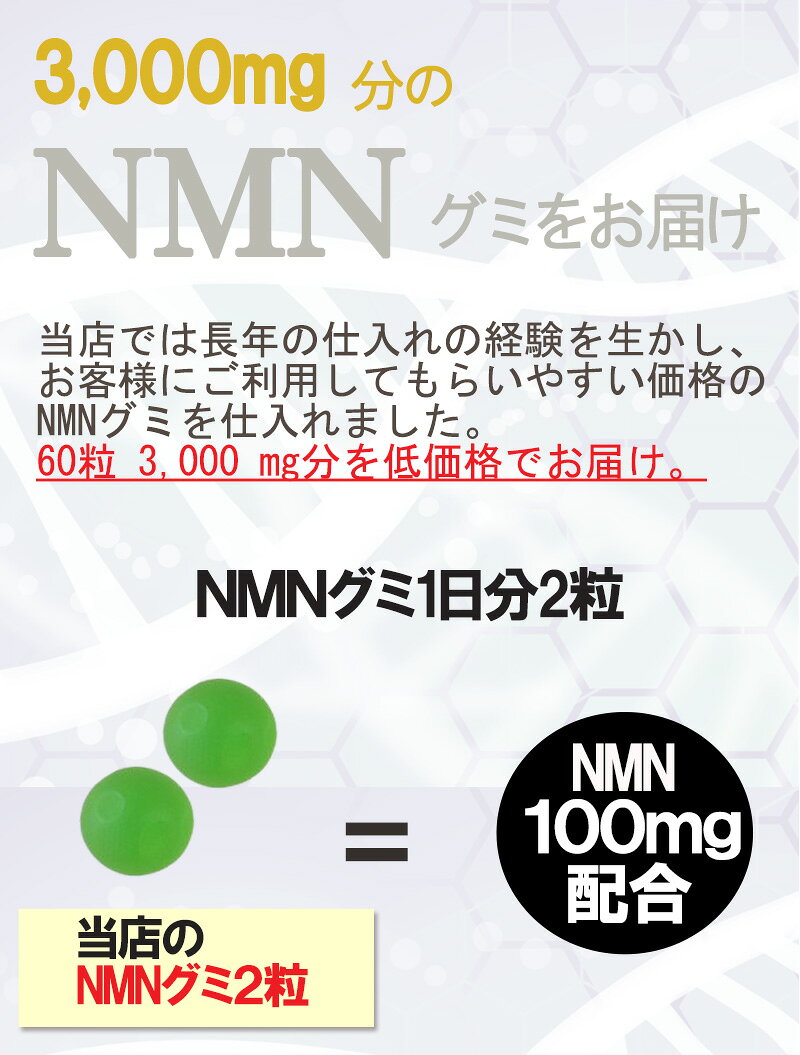栄養機能食品 NMNグミ60粒 グミサプリ 青りんご味 エヌエムエヌ NMN サプリメント 葉酸 ビタミンC ビタミンB12 ビタミンB6 イノシトール ビオチン エイジングケア 健康維持 美容 肌 爪 送料無料 chinatea-10008524 彩香-お茶 ハーブ 花材 ギフト サンプル画像2