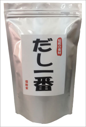 おいしいだし→「だし一番」　500g/袋※いわし、こんぶ、かつお、椎茸、無臭にんにく天然食材100％無添加物・化学処理せず！