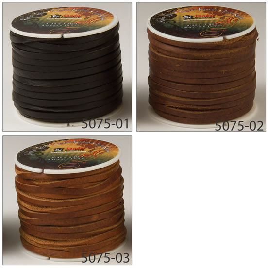 tandy LEATHER製 レザークラフト材料 革 道具 レザーレース 革紐 Kodiak Lace 5075- ブラック、ブラウン、タン (4mm×15.2m)