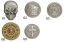 【USA直輸入】tandy LEATHER製 レザークラフト材料 革 道具 金具 デザインボタン ホック 頭直径2.1cm 1個入(デザイン5種類) Theme...