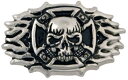 【USA直輸入】tandy LEATHER製 レザークラフト材料 革 道具 金具 スカルクロスフレームコンチョ Skull Cross Frame Cycle Concho 2" (5.1 cm) x 1-1/2" (38 mm)　71502-01 【送料無料 通販】