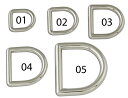 【USA直輸入】tandy LEATHER製 レザークラフト材料 革 道具 金具 Dリング 2~6個入 Decorative Solid Dees Nickel Free Plate 1167- ストラップ巾5種類(10、13、16、19、25mm)【送料無料 通販】