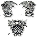 【USA直輸入】tandy LEATHER製 レザークラフト材料 革 道具 金具 ドラゴンコンチョ（3種類） 1個入　Winged Dragon Conchos　 71507-【送料無料 通販】