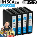 【24時まで★10%オフクーポン配布】 【安心のプリンター保証】 エプソン用 IB15 IB15A 顔料インク シアン 4本セット 互換インクカートリッジ 内容...
