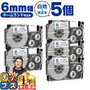 ★6/1は最大P22倍&10%クーポン カシオ用 ネームランド XR-6WEB 白 青文字 6mm (テープ幅) ×5セット CASIO用 互換テープ