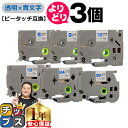 ★先行セールクーポン&エントリーP10倍 好きなサイズを選べる 透明地/青文字 ピータッチ テープ ピータッチキューブ ブラザー用 Brother用 ピータッチ...