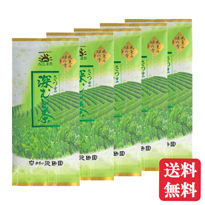 2022年産 さつま深むし茶 100g×5 知覧茶 ちらん茶 深蒸し茶 日本茶 緑茶 美味しい アミノ酸 ふかむし 沢田園 SAWADAEN　お中元 お歳暮 プレゼント 贈答品 贈り物 美味しい テアニン 送料無料