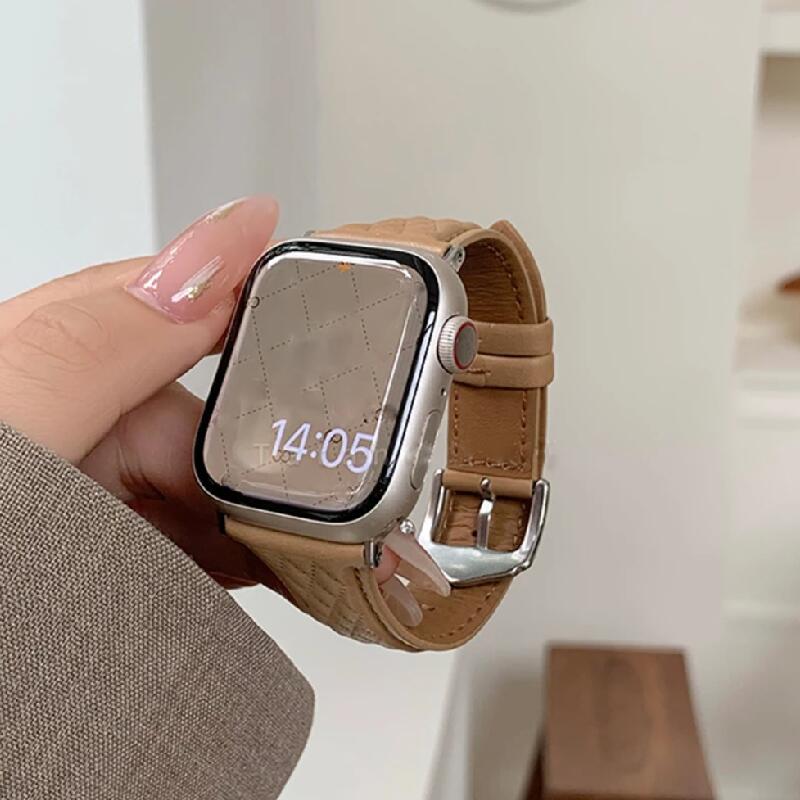 送料無料 アップルウォッチ バンド キルティング レザー apple watch ベルト レザー 革 皮 レディース 大人女子 7 6 5 4 3 2 SE 38mm 40mm 41mm 42mm 44mm 45mm おしゃれ かわいい 細見え 上品 大人可愛い ニュアンスカラー ビジネス スーツ
