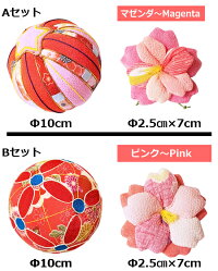 【ちりめん手毬と季節のお花シリーズ】桜セット