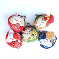 【招喜屋】まねき猫の福々がまぐち(マチ付き)