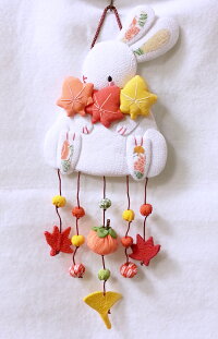 【ちりめん細工館】変わり下げ飾り《花兎》