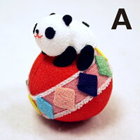【ちりめん細工館】鞠乗りパンダ/起き上がり小法師